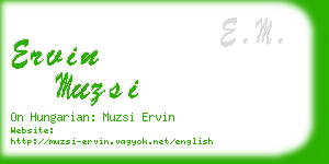 ervin muzsi business card